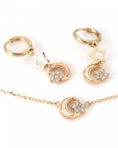 [제나벨라] 14K 18골드 귀걸이목걸이세트 플라타 세트