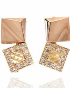 [제나벨라] 14K18K심플 투톤골드 원터치링 루블린 귀걸이