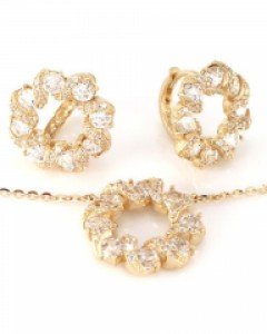 [제나벨라] 14K 18K골드 심플 귀걸이목걸이세트 아이기나 세트