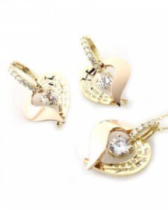 [제나벨라] 14K 18K골드 심플 귀걸이목걸이세트 일리안 세트