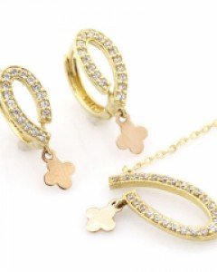 [제나벨라] 14K 18골드 귀걸이목걸이세트 시나이아 세트