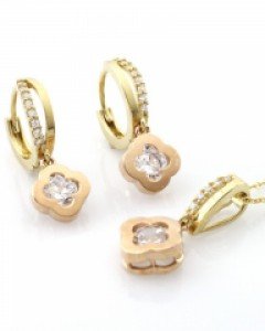 [제나벨라] 14K 18K골드 심플 귀걸이목걸이세트 베르니나 세트