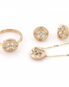 [제나벨라] 14K 18K골드 심플 귀걸이목걸이반지세트 니콜라 세트