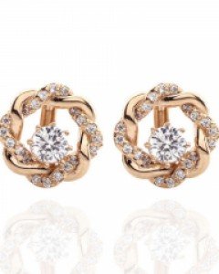 [제나벨라] 14K 18K 핑크골드 원터치 귀걸이 리브노 귀걸이