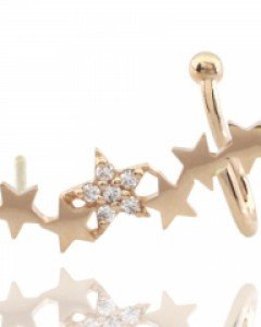 [제나벨라] 14K 18K 로즈골드 핑크 스텔라 이어커프스 [낱개상품]