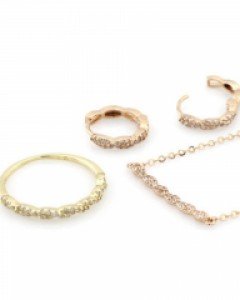 [제나벨라] 14K 18K골드 심플 귀걸이목걸이반지세트 제니카 세트