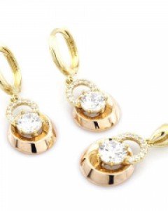 [제나벨라] 14K18K 심플 귀걸이목걸이세트 바스토 세트