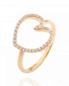 [제나벨라] 14K 18K 하트큐빅 플레노 반지