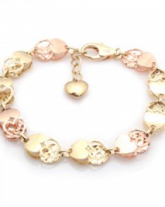 [제나벨라] 14K 18K골드 핑크투톤 하트여자팔찌 스포레토 팔찌