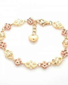 [제나벨라] 14K 18K꽃 투톤골드 여자 컷팅팔찌 돌로레스 팔찌