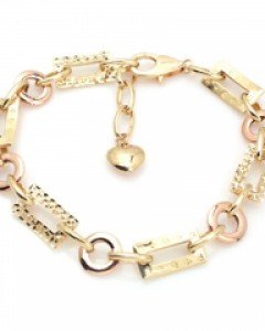 [제나벨라] 14K 18K골드 핑크투톤 여자팔찌 리보르노 팔찌