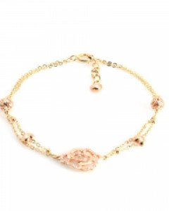 [제나벨라] 14K 18K골드 심플 여자두줄체인팔찌 데리 팔찌