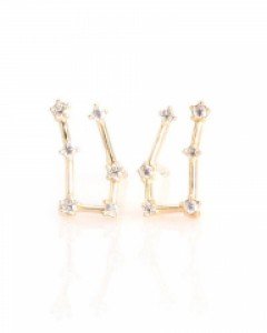 [제나벨라] 14K18K 심플 침 제미니 귀걸이 [별자리-쌍둥이자리]