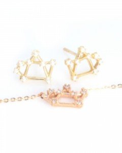 14K 18K골드 귀걸이목걸이세트 새지테리어스 세트 [사수자리]