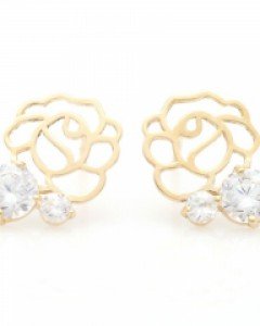 [제나벨라] 14K18K 심플 장미 침 큐트 로즈 귀걸이