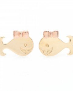 [제나벨라] 14K 18K골드 심플 데일리침귀걸이 큐트 웨일 귀걸이