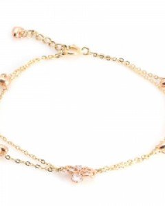 [제나벨라] 14K 18K골드 심플 여자두줄체인팔찌 마리솔 팔찌