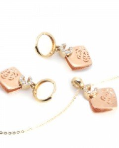 [제나벨라] 14K 18K골드 심플 귀걸이목걸이세트 아디라 세트