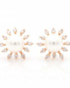 [제나벨라] 14K18K 핑크골드 진주 침 샤인 펄 귀걸이