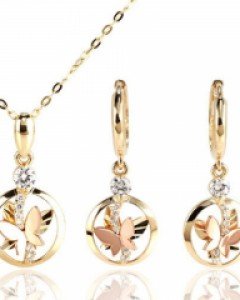 [제나벨라] 14K 18K골드 심플 귀걸이목걸이세트 테레사 세트