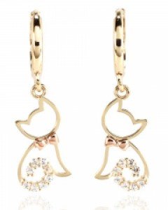 [제나벨라] 14K 18K 데일리 원터치 귀걸이 샴캣 귀걸이