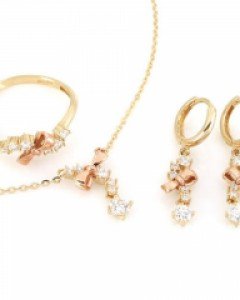 [제나벨라] 14K 18K골드 심플 귀걸이목걸이반지세트 조이아 세트