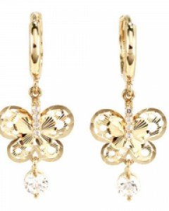[제나벨라] 14K 18K 데일리 원터치 귀걸이 샤인 버터플라이 귀걸이