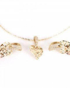 [제나벨라] 14K 18K골드 심플 귀걸이목걸이세트 메리 세트