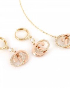 [제나벨라] 14K 18K골드 심플 귀걸이목걸이세트 델피나 세트