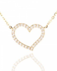 [제나벨라] 14K 18K 데일리 포인트목걸이 큐빅 하트 목걸이