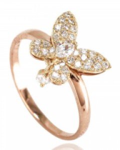 [제나벨라] 14K 18K 큐빅 나비 반지 알리 반지