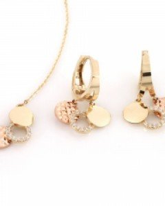 [제나벨라] 14K 18K골드 심플 귀걸이목걸이세트 모넬로 세트