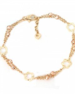 [제나벨라] 14K 18K골드 심플 여자두줄체인팔찌 마노 팔찌