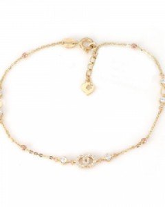 [제나벨라] 14K 18K골드 심플 큐빅 여자체인팔찌 조르단 팔찌