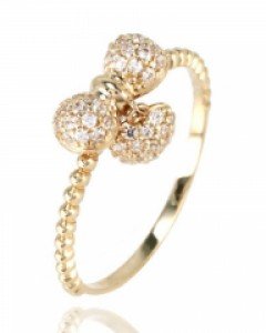 [제나벨라] 14K 18K 큐빅 하트링 리수스 반지