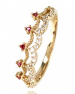 [제나벨라] 14K 18K 큐빅 왕관 반지 코델리아 반지