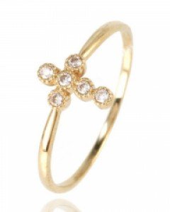 [제나벨라] 14K18K십자가 미스링 칼레 반지