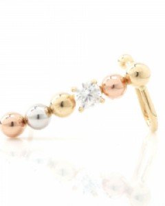 [제나벨라] 14K18K이어커프 심플 블링 볼 이어커프스 [낱개상품-왼쪽용]