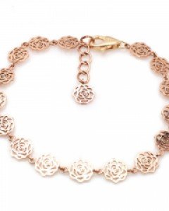 [제나벨라] 14K 18K골드 심플 장미여자팔찌 핑크 로자 팔찌