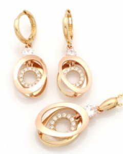 14K18K 핑크골드 목걸이,귀걸이 노바라 세트