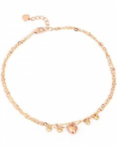 [제나벨라] 14K 18K골드 심플 여자체인발찌 플럼프 하트 발찌