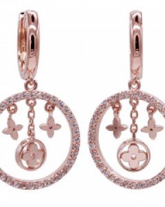 제나벨라 14K 18K 핑크골드 원터치 핑크 아이리스 귀걸이