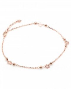 [제나벨라] 14K 18K골드 심플 여자체인발찌 핑크 바로 발찌