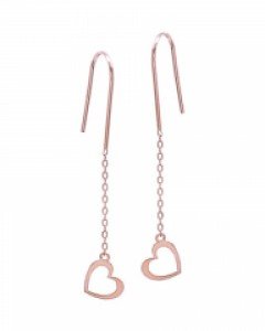 [제나벨라] 14K 18K 데일리 아이템 로즈골드 무장식 귀걸이 하트 드롭 귀걸이