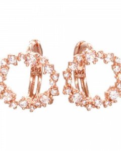 14K 18K 핑크골드 원터치 귀걸이세트 핑크 파벨로 귀걸이