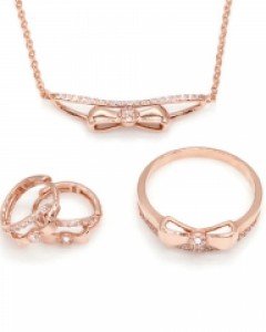 14K 18K골드 클로버 로즈골드 반지목걸이세트 핑크 바르나 세트