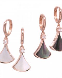 제나벨라 14K 18K 핑크골드 데일리 원터치 핑크 자개 귀걸이