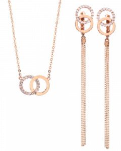 [제나벨라] 14K 18K 핑크골드 귀걸이 목걸이 핑크 아스트리드 세트