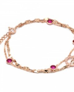 [제나벨라] 14K핑크골드 체인팔찌 에바 두줄 팔찌