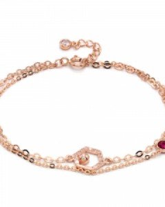 [제나벨라] 14K핑크골드 체인팔찌 헤이디 두줄 체인 팔찌